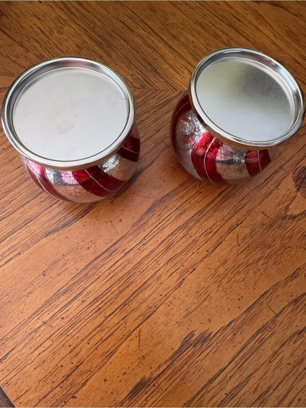 Valerie Parr Hill Mercury Glass Candle Holders – Vintage Christmas Decor - Set 2